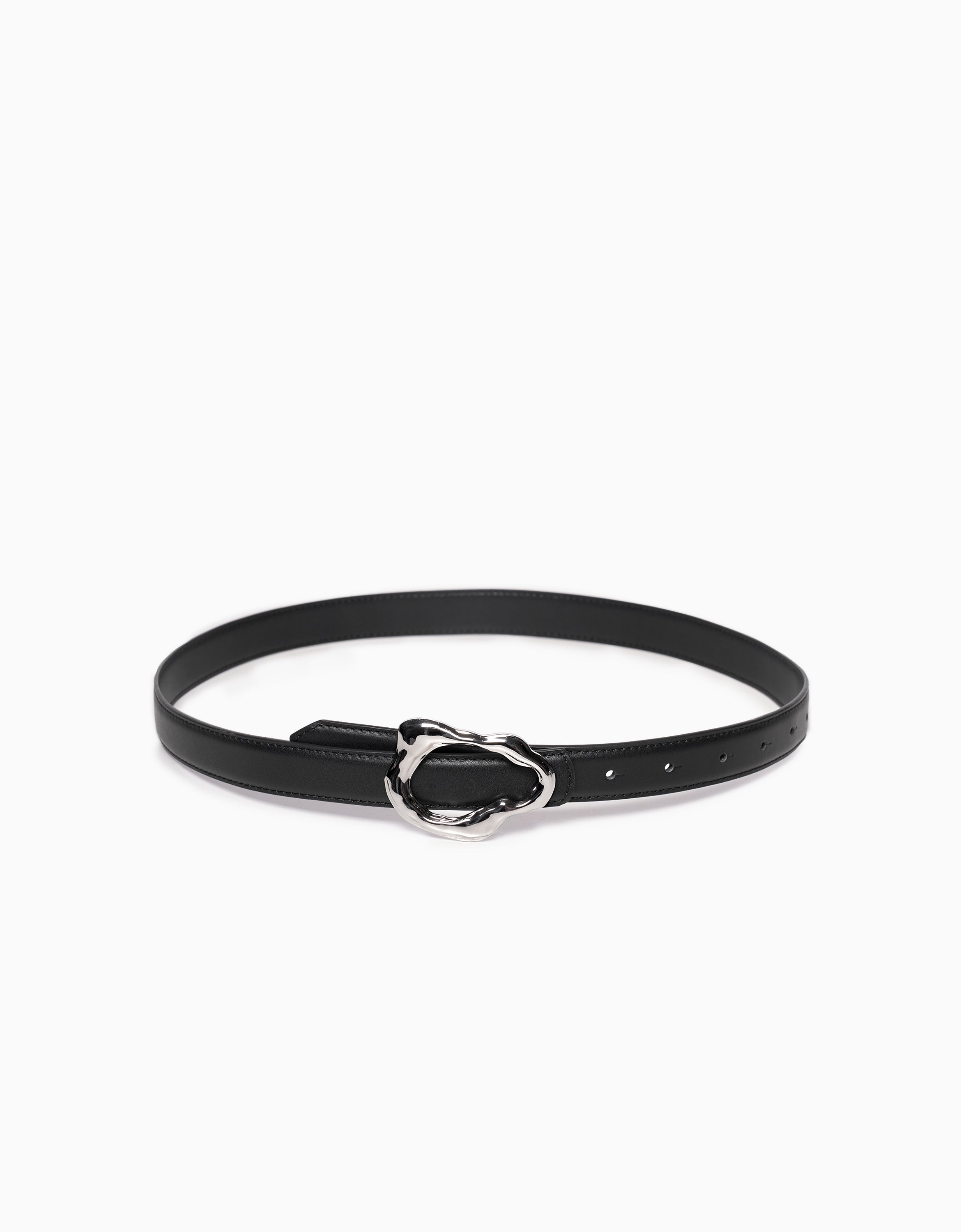 Metallic Buckle Leather Belt SaturdayClub International metallic-buckle-leather-belt-saturdayclub-international