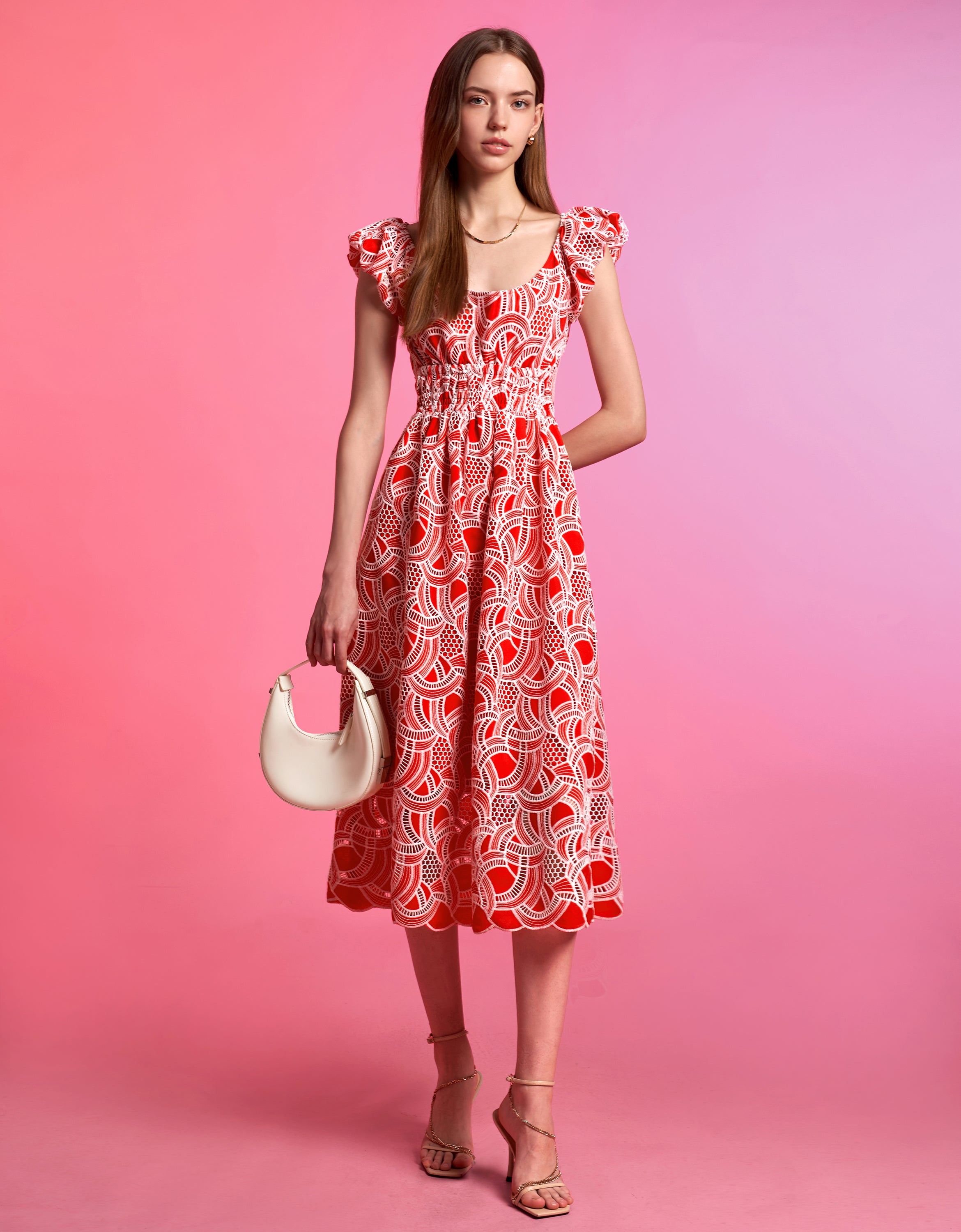 Embroidery Midi Dress Saturday Club Pte. Ltd