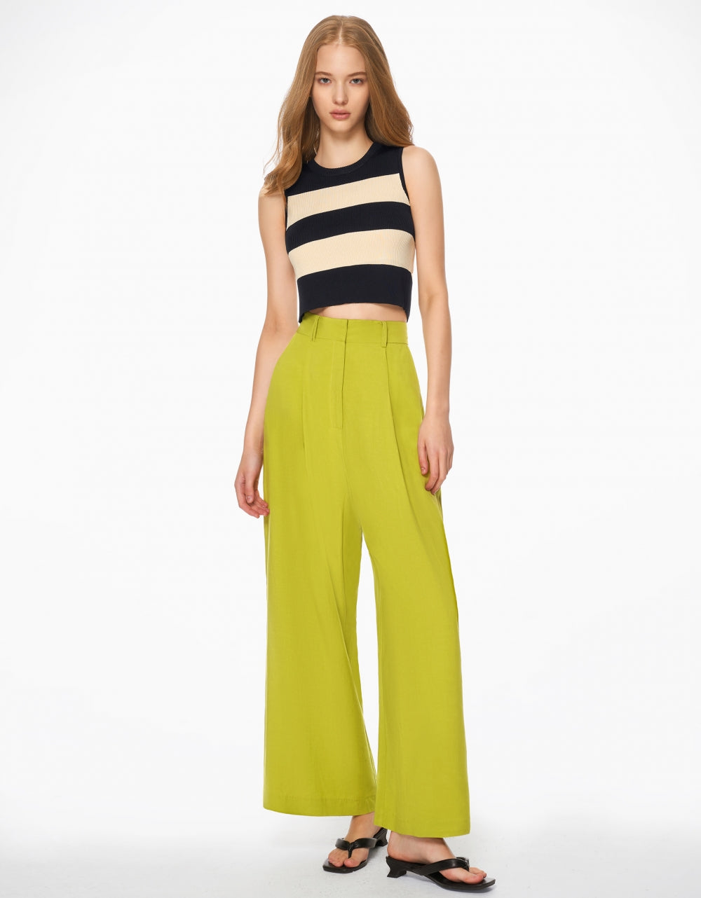 Pleated Detail Wide Leg Pants SaturdayClub International pleated-detail-wide-leg-pants-saturdayclub-international