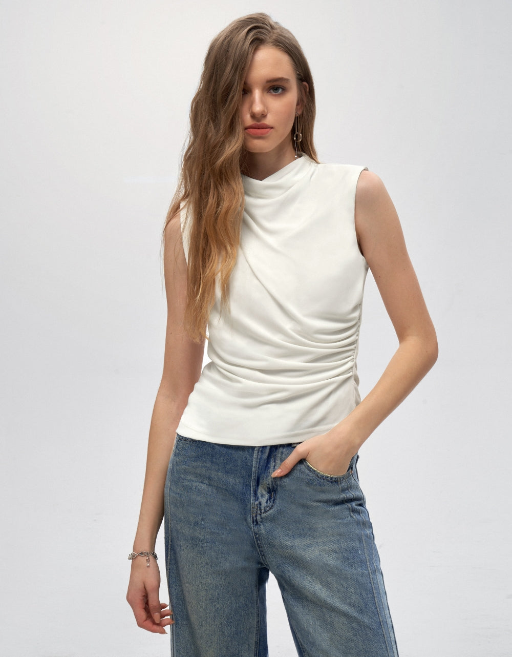 Sleeveless Ruched Top Saturday Club Pte. Ltd