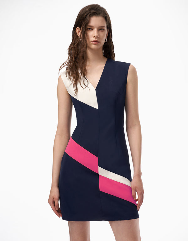 Colorblock Sleeveless Dress