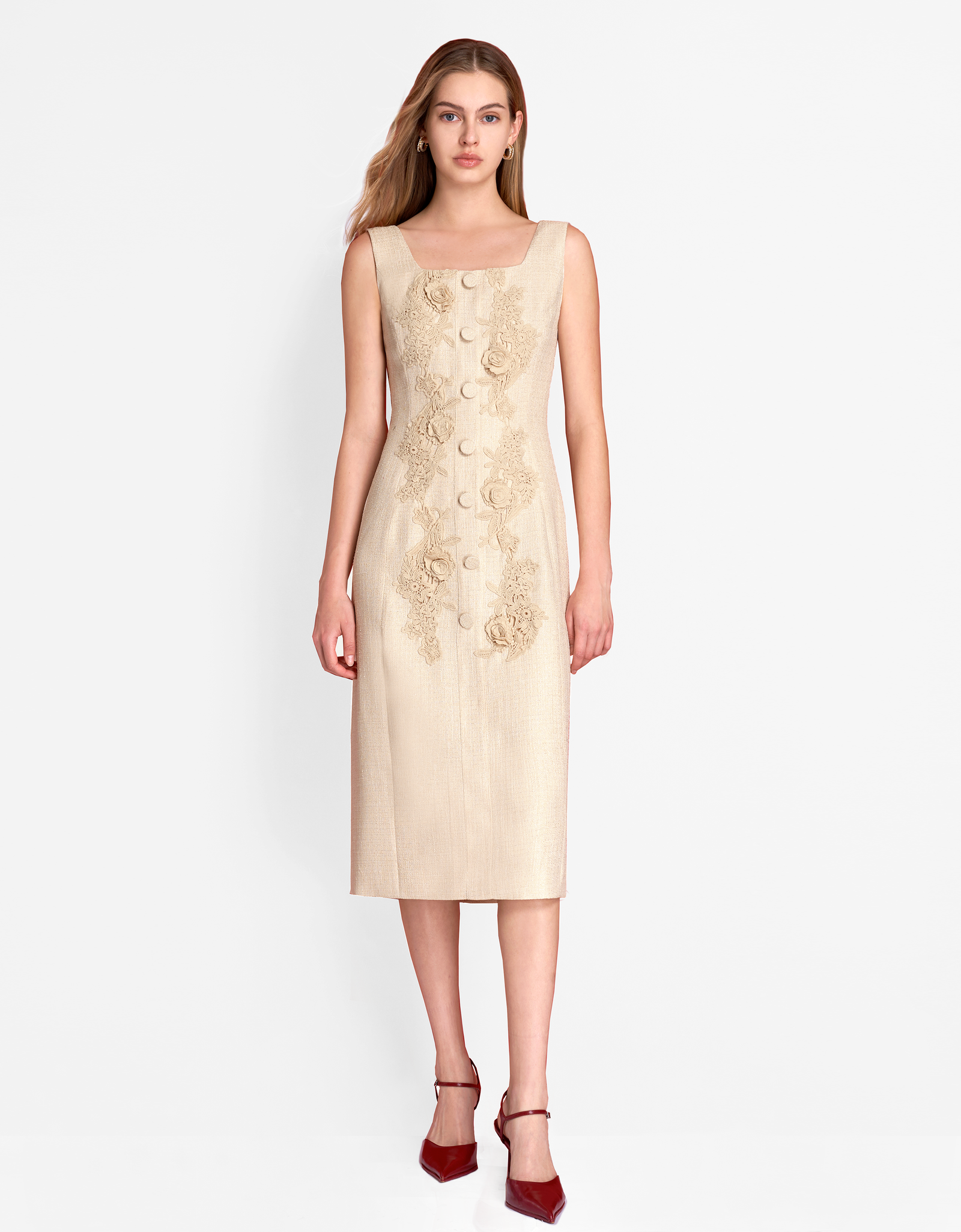 スクエアネック3Dレースミディワンピース – SaturdayClub International スクエアネック3Dレースミディワンピース – SaturdayClub International