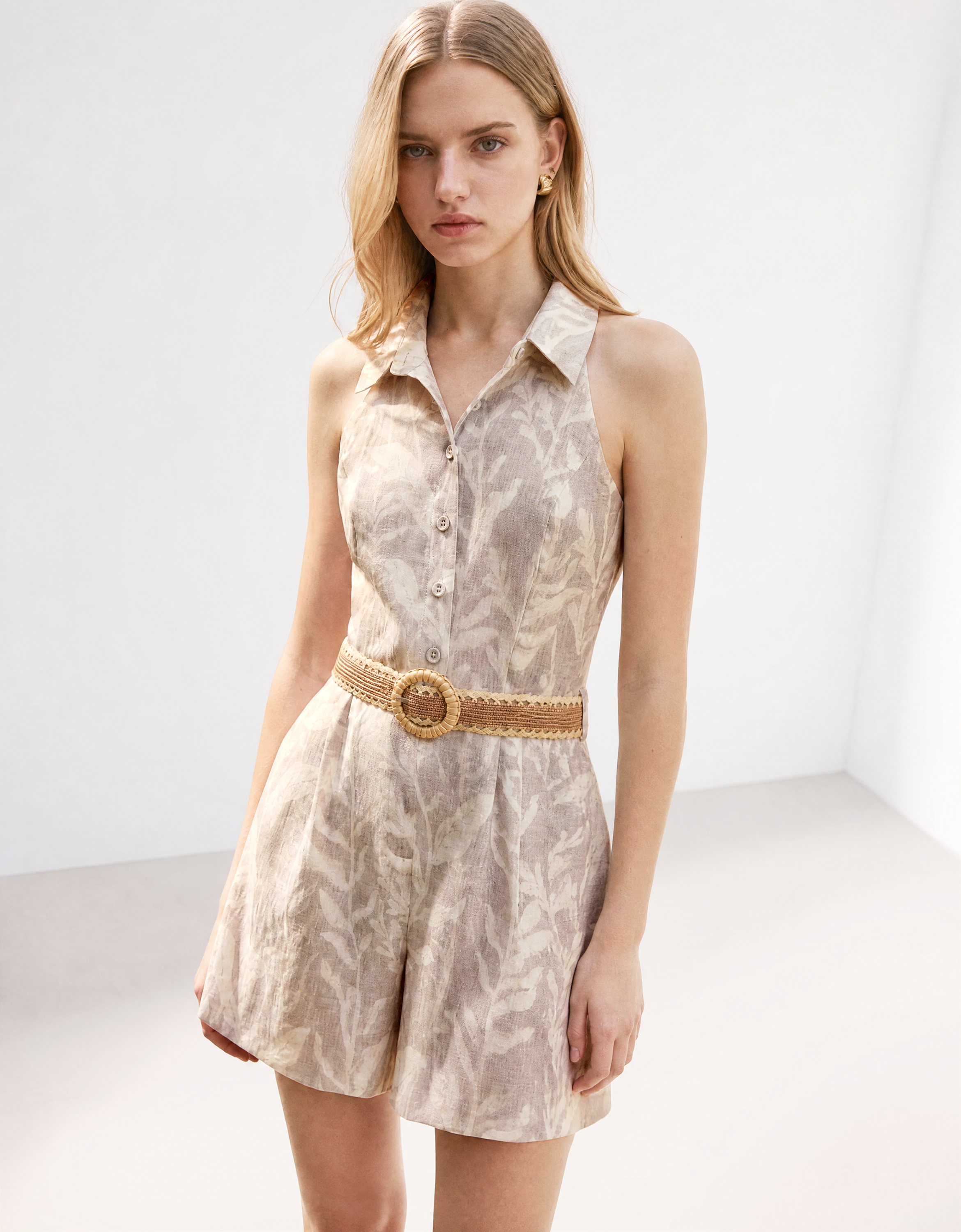Button Front Flare Hem Romper – SaturdayClub International