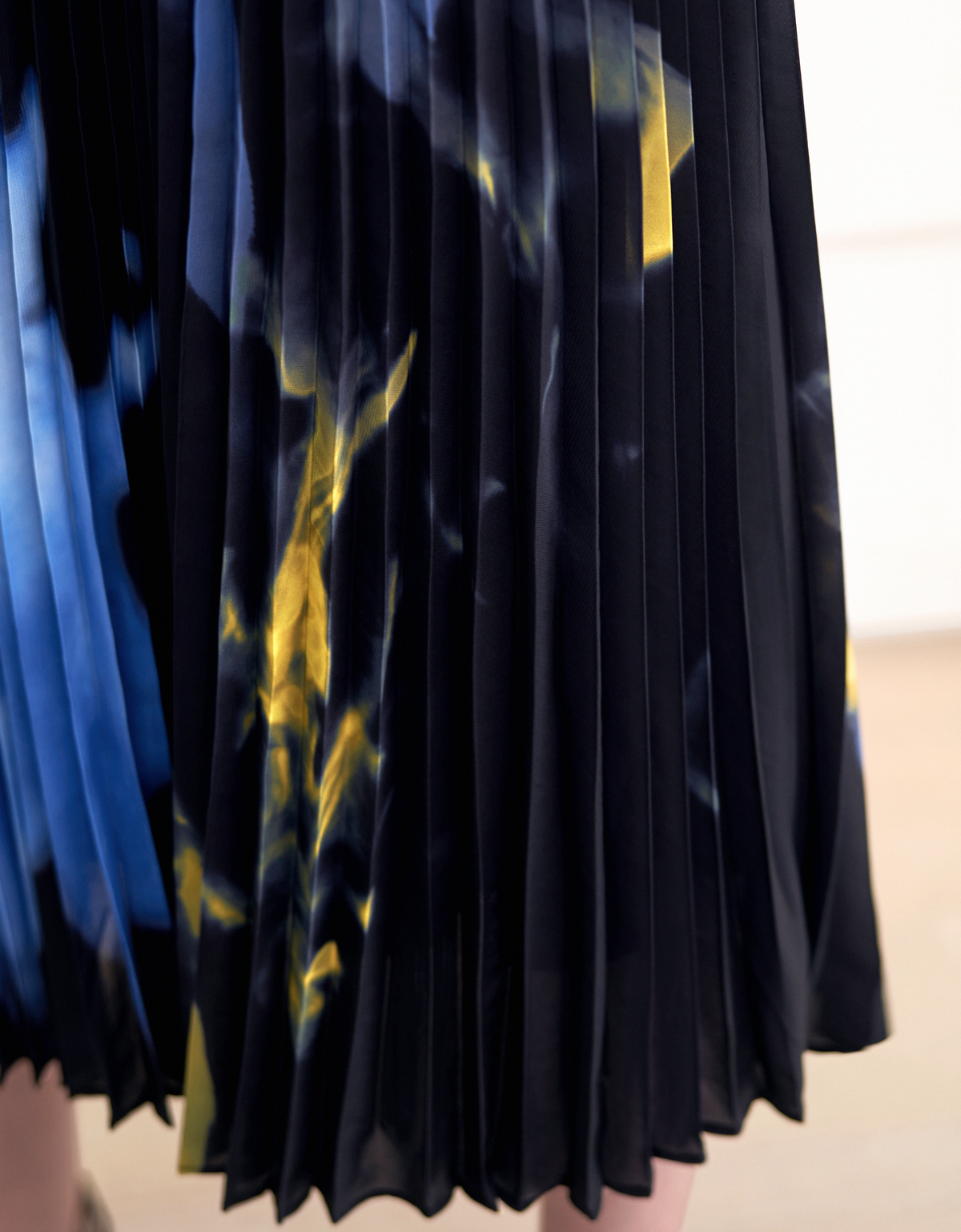 Vince Tie Dye Pleated Skirt Ink-dye Art Print Pleated Dress