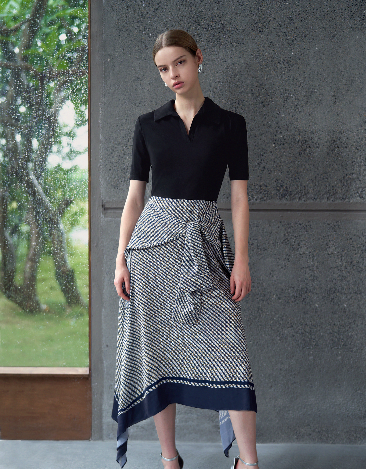 black & check print(a27427)