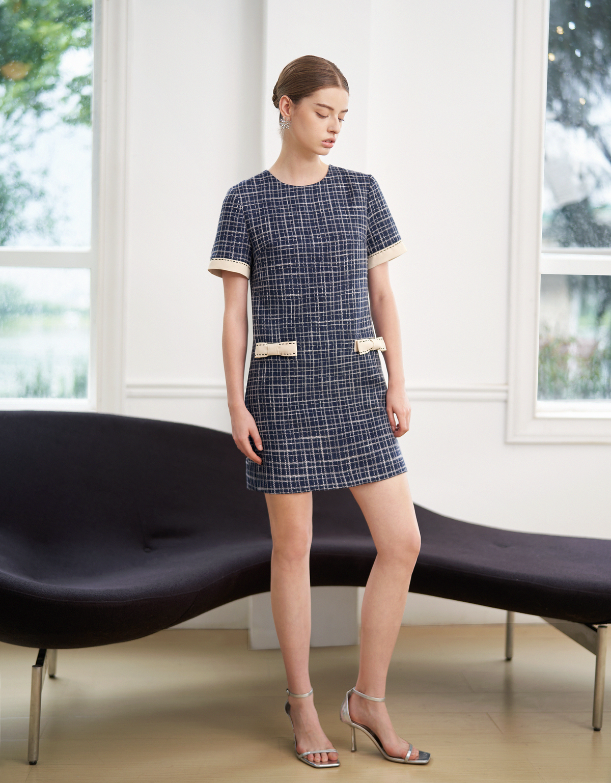 dark blue & apricot(a27452)