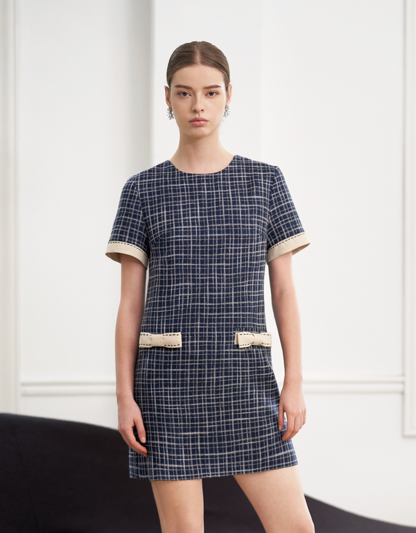 dark blue & apricot(a27452)