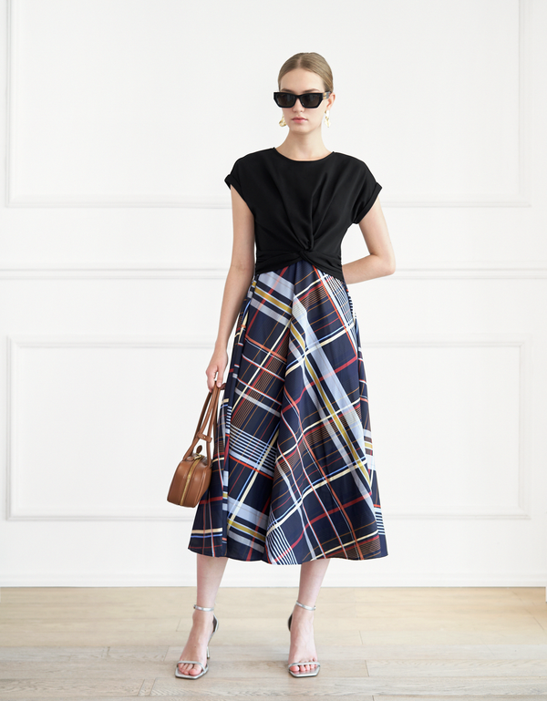 black & check print(a27582)