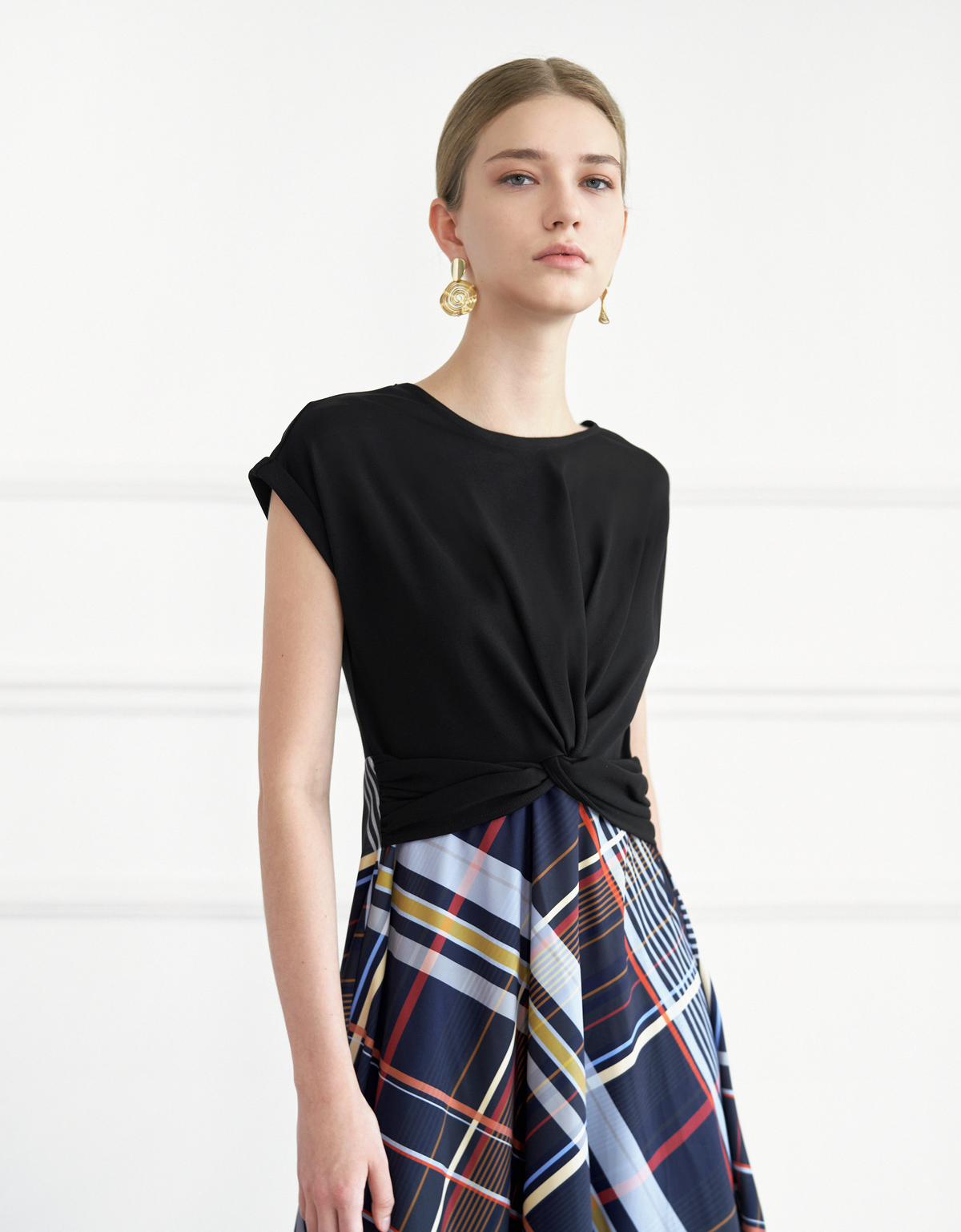 black & check print(a27582)