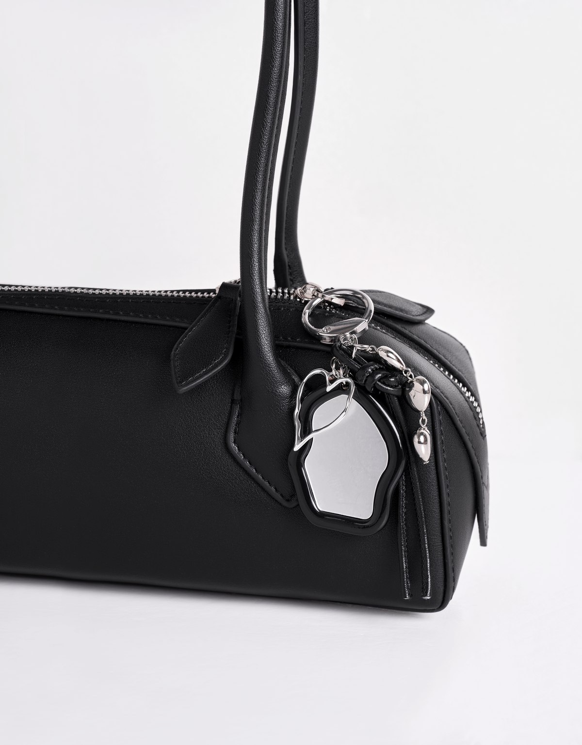 Pom-Pom Heart, Mirror and Bow Charm Set