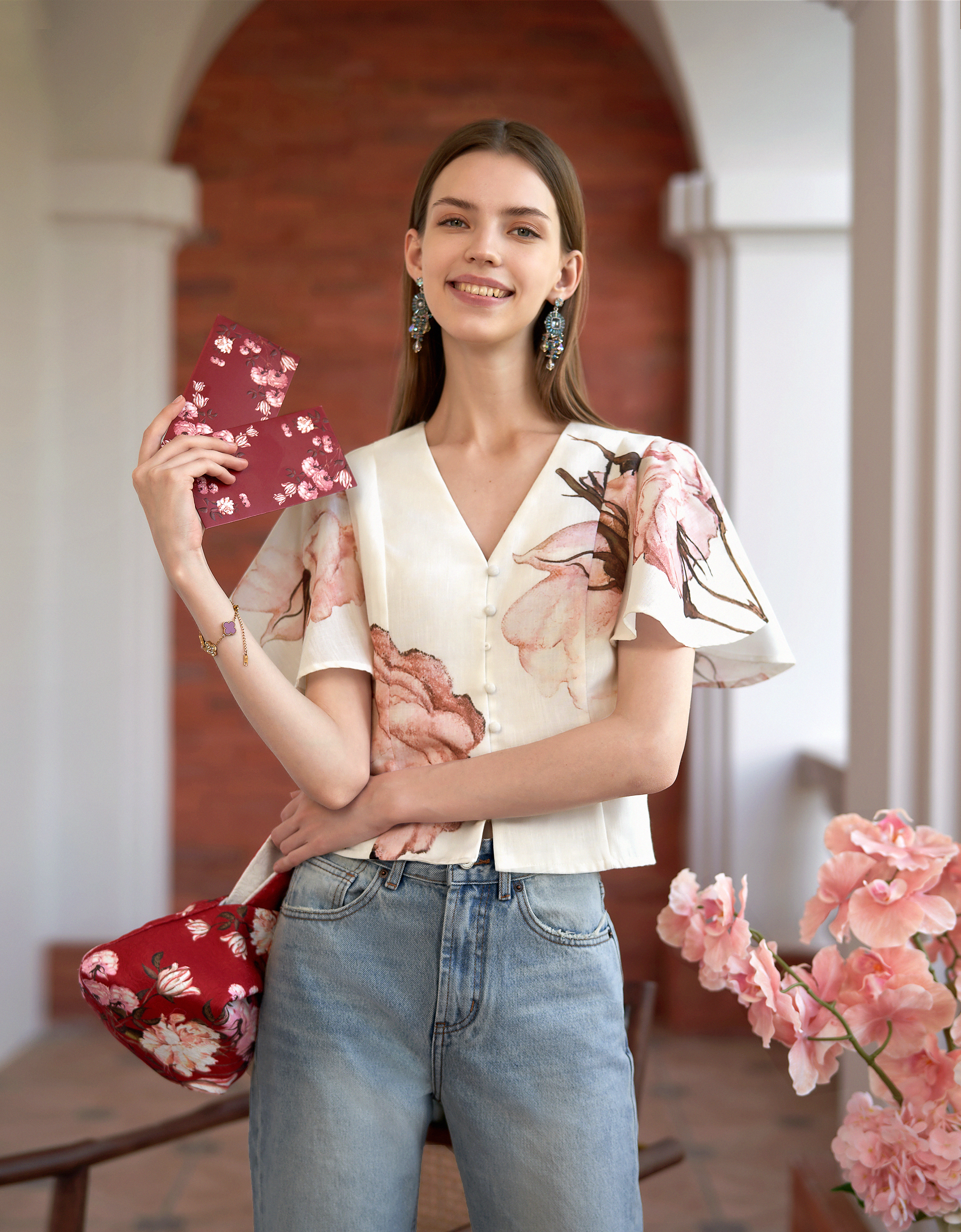 pink florals(a28171)