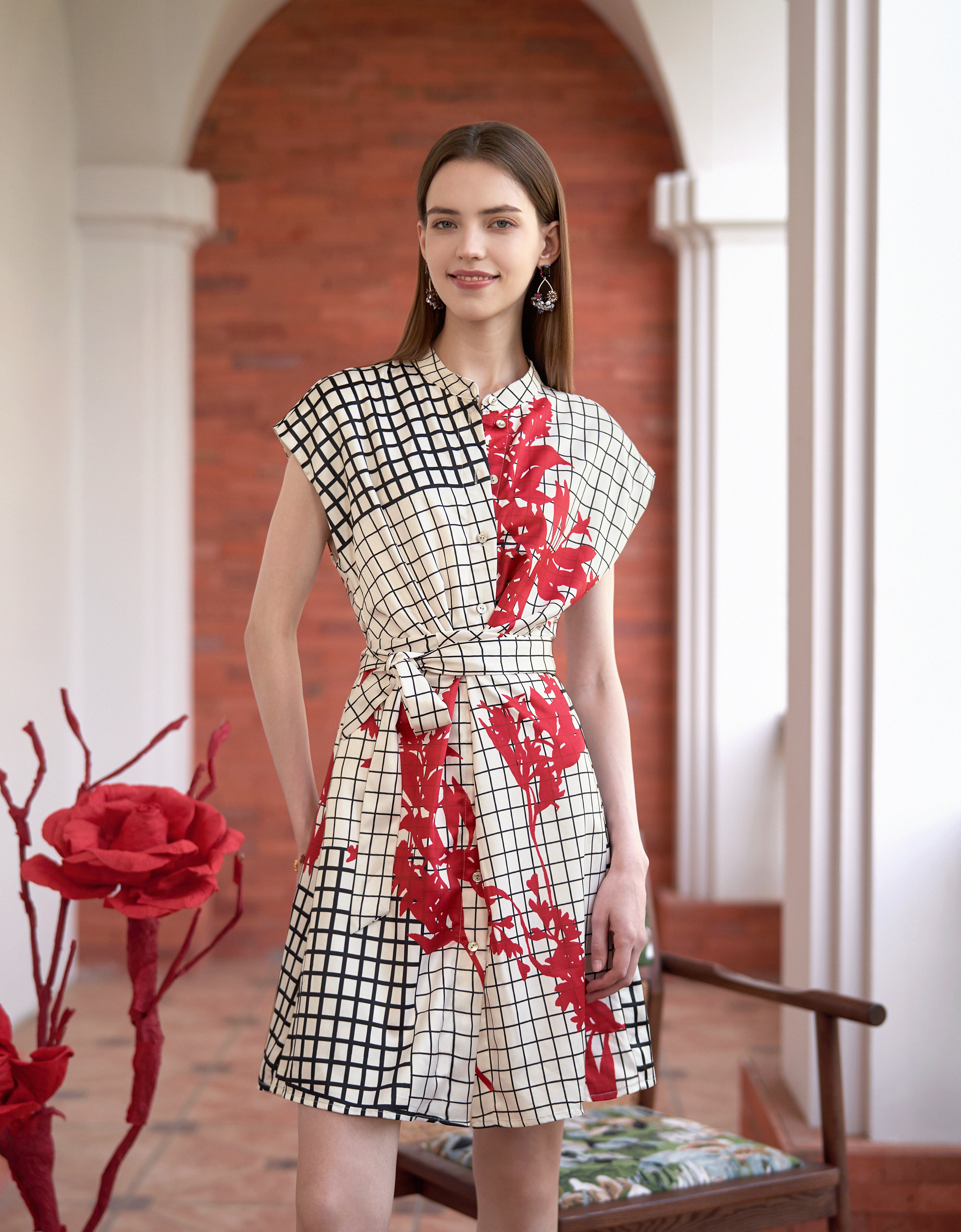 floral check print(a28545)