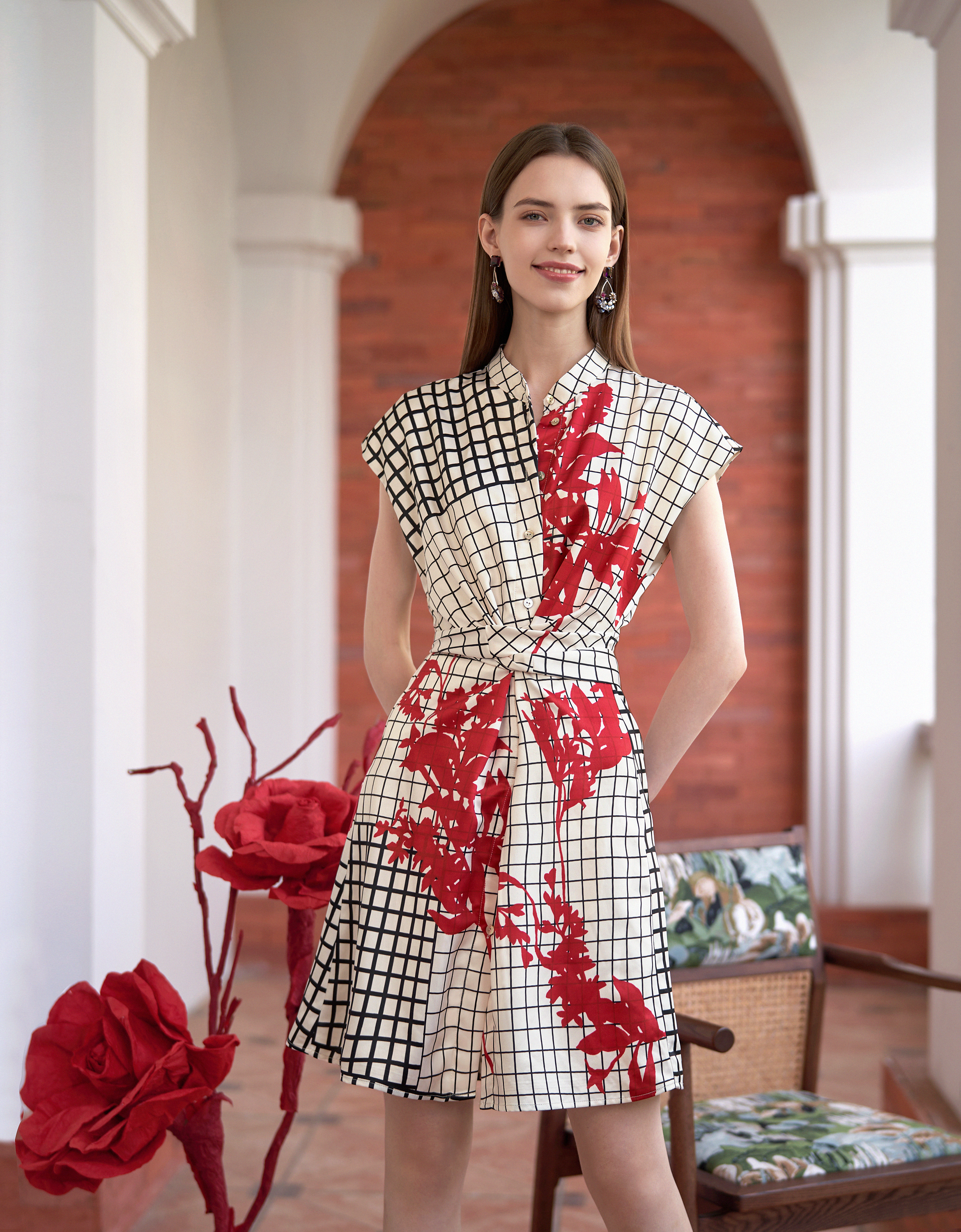 floral check print(a28545)