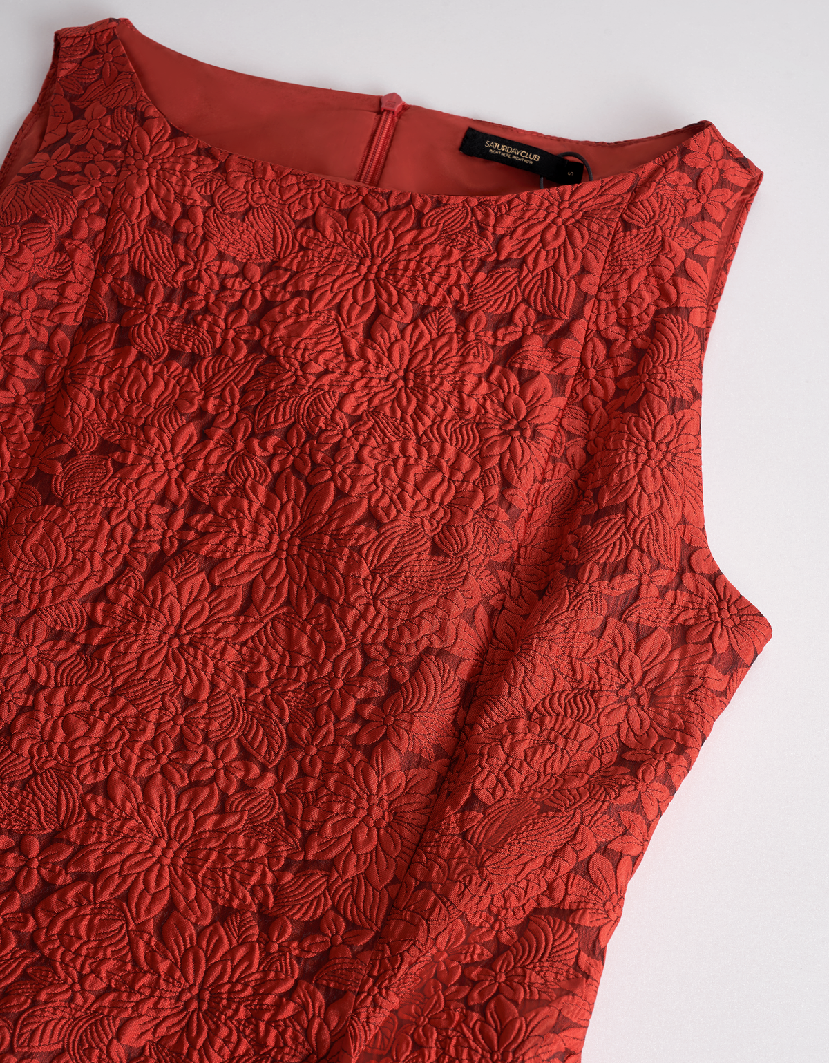 strapless open back dress Cinched Waist Sleeveless Jacquard Dress – SaturdayClub International