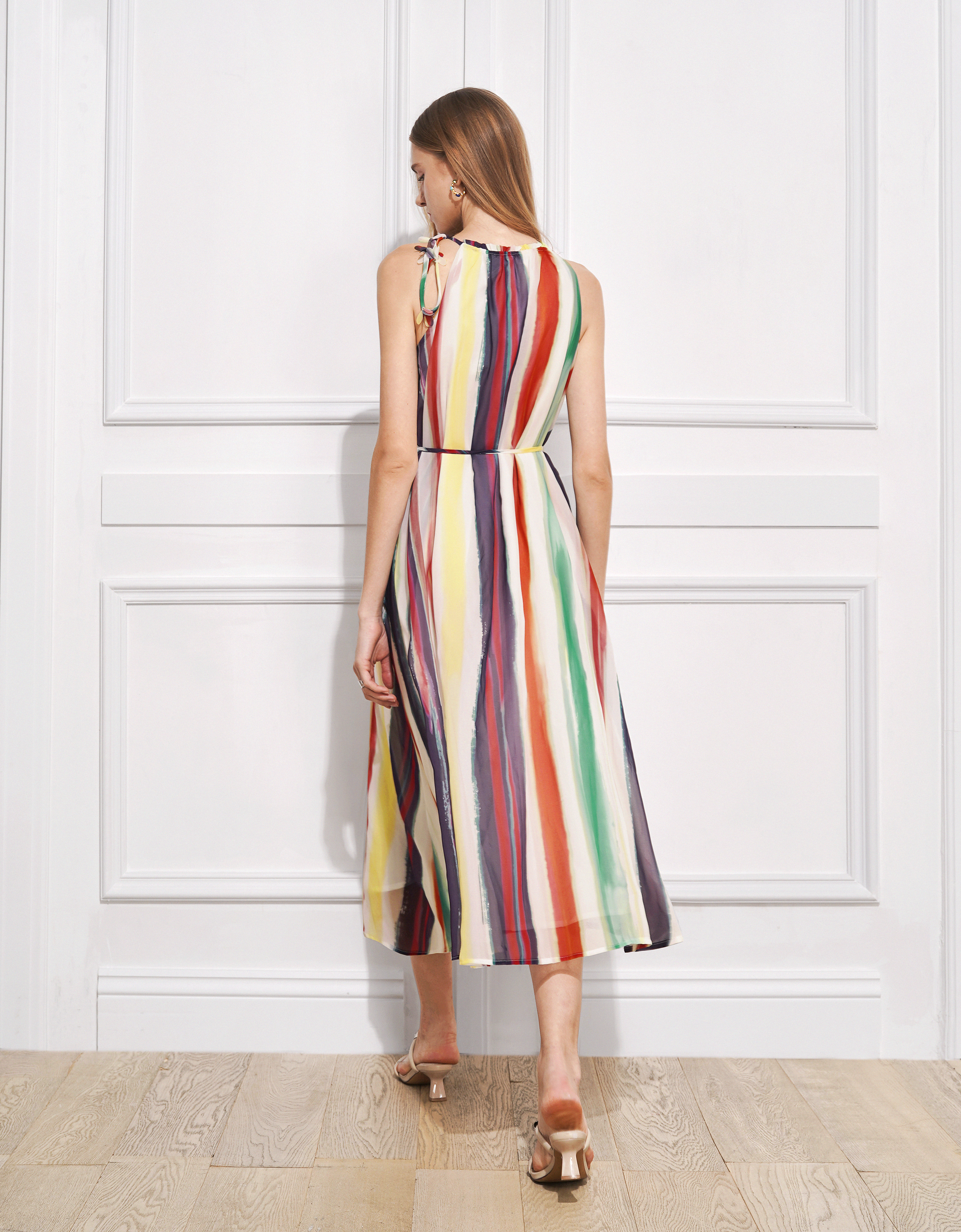 multicolor stripe print(a29993)