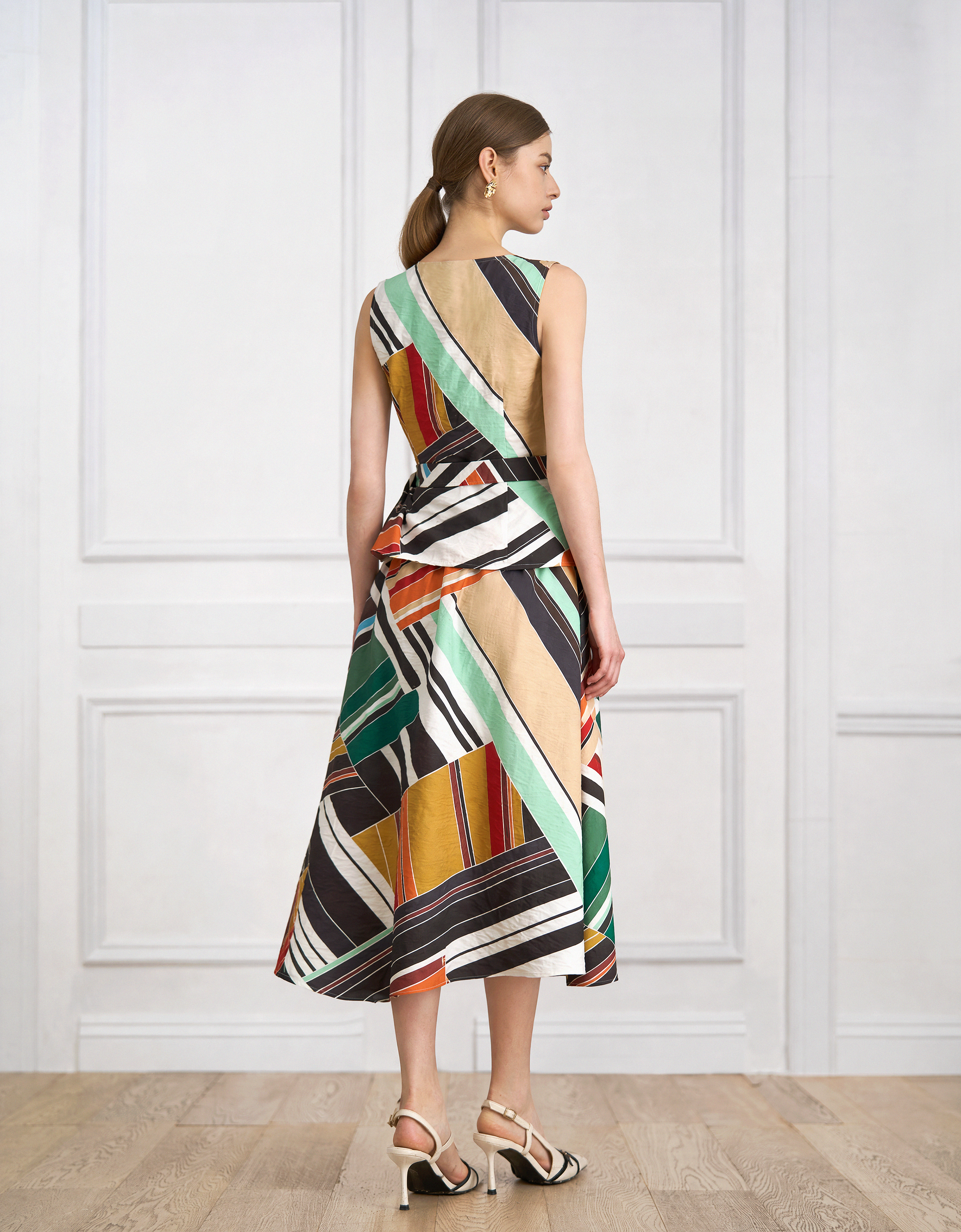multicolor stripe print(a30723)