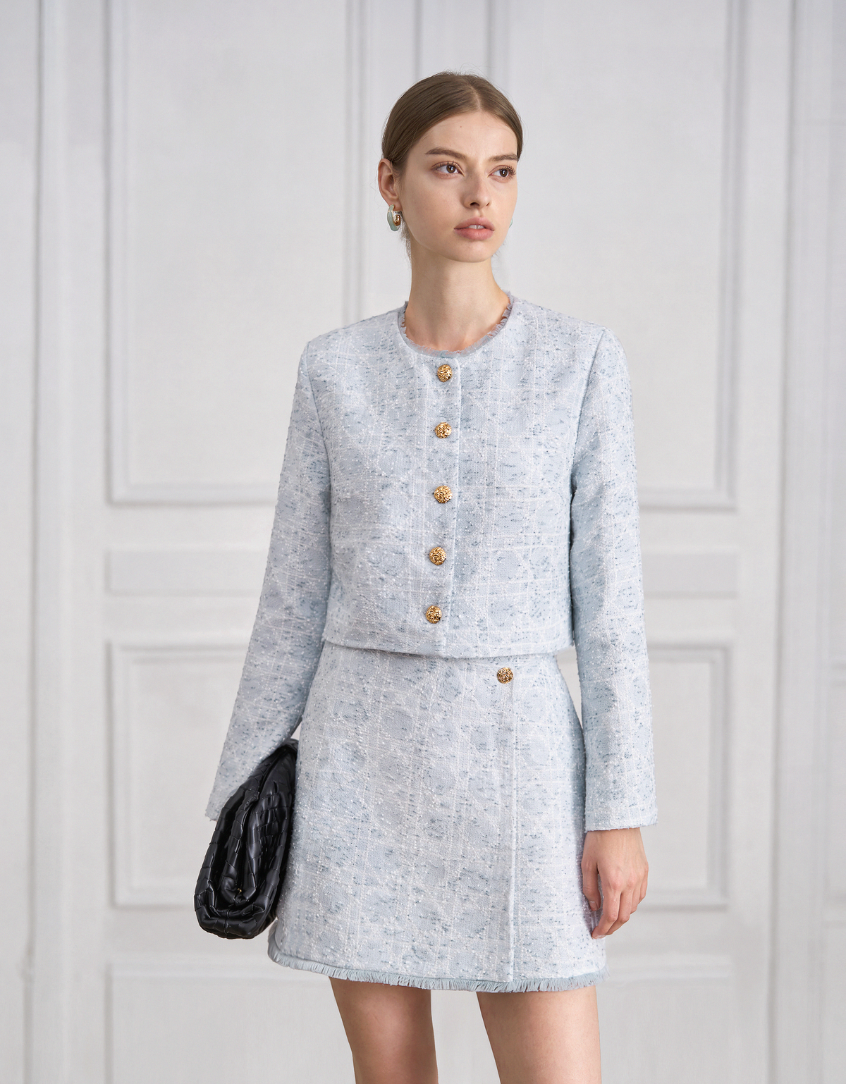 Fringe Trims Check Tweed Jacket | SaturdayClub – SaturdayClub