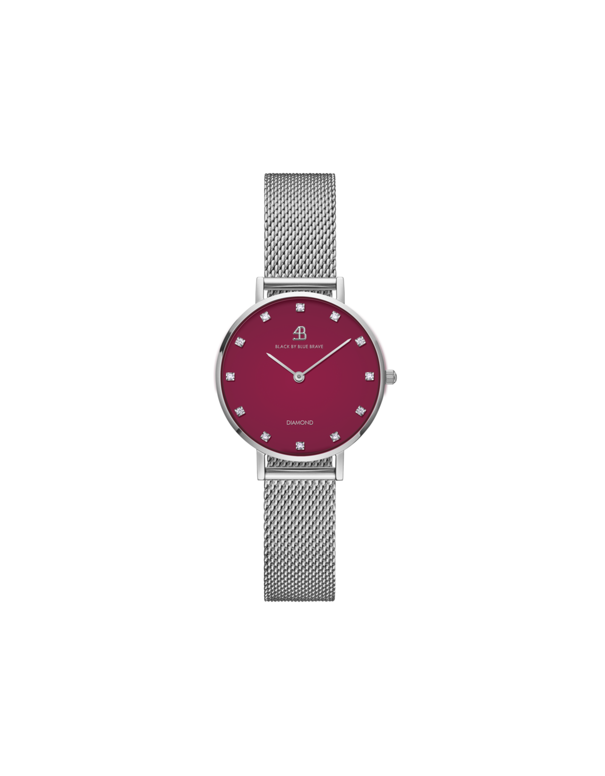 BLACK BY BLUE BRAVE Dith 28mm Silver Mesh Strap Watch