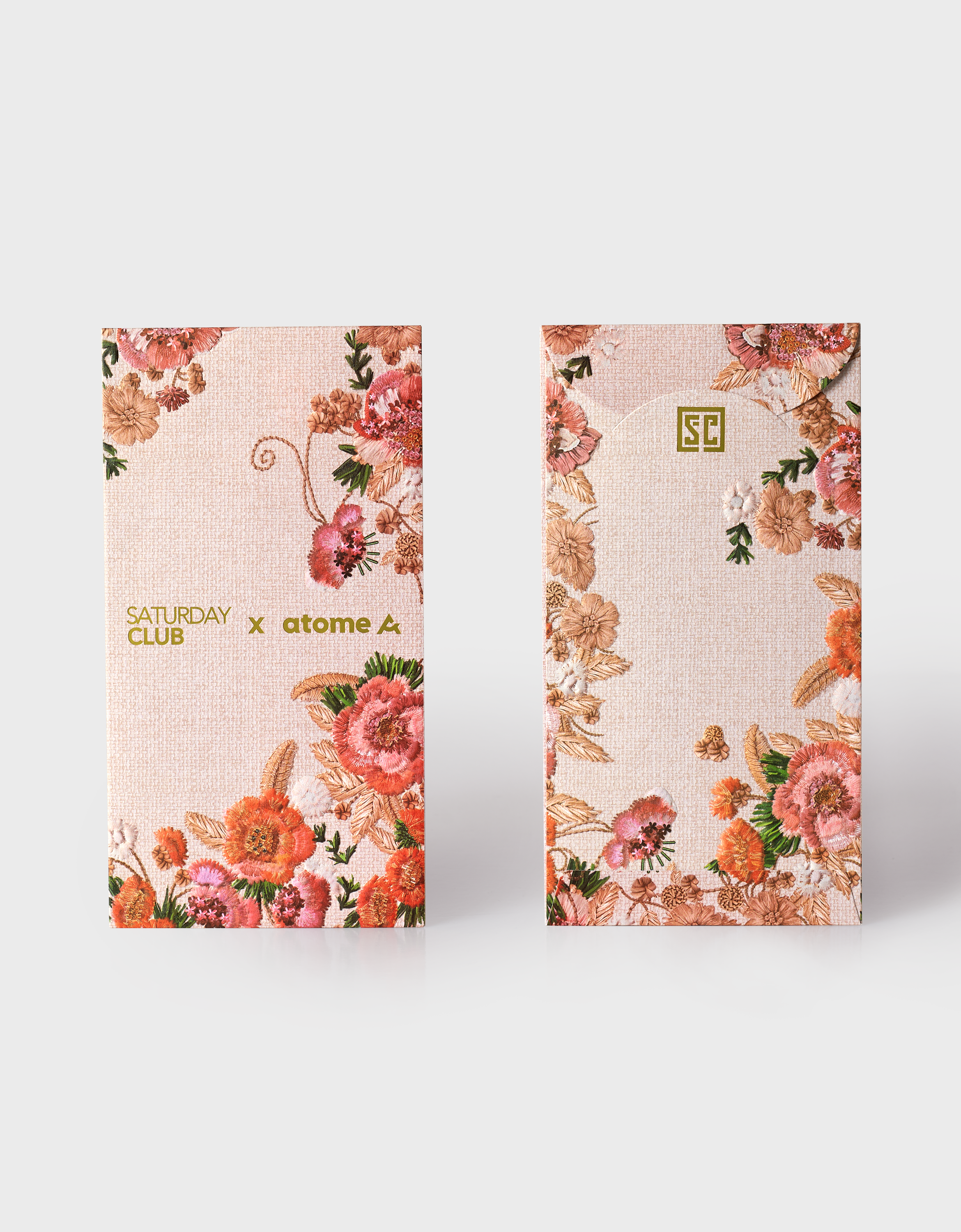 BUNDLE: Floral Jacquard Reversible Hand Bag & LNY 2026 Red Packets (Designs selected randomly)