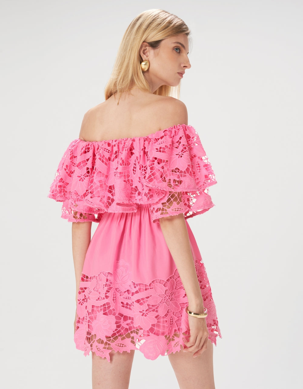 All-Over Print Women's Off-shoulder Back Lace-up Dress main image 0