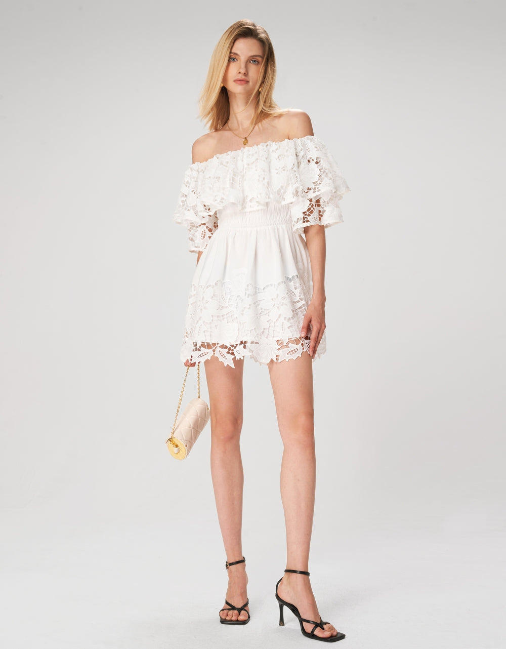 Off Shoulder Lace Dress – SaturdayClub International