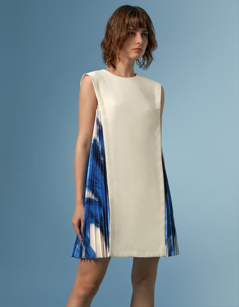Side Printed Pleated Shift Dress – SaturdayClub International