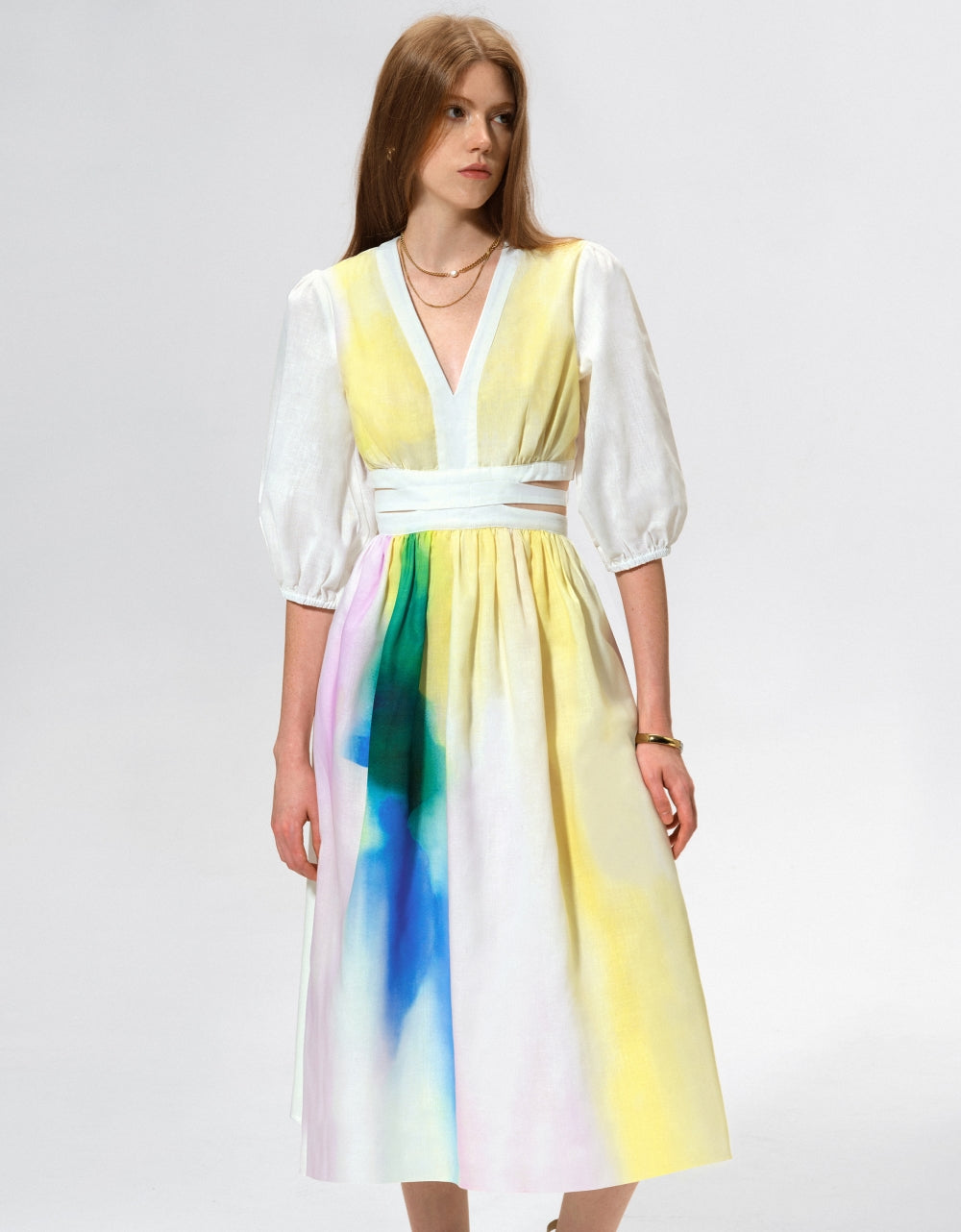 tie dye cut out dress MISSGUIDED Distressed Tie Dye Maxi Dress With Plunging Halter Neckline Cut Out Back Detail Jersey Fabric Summer Beach,S