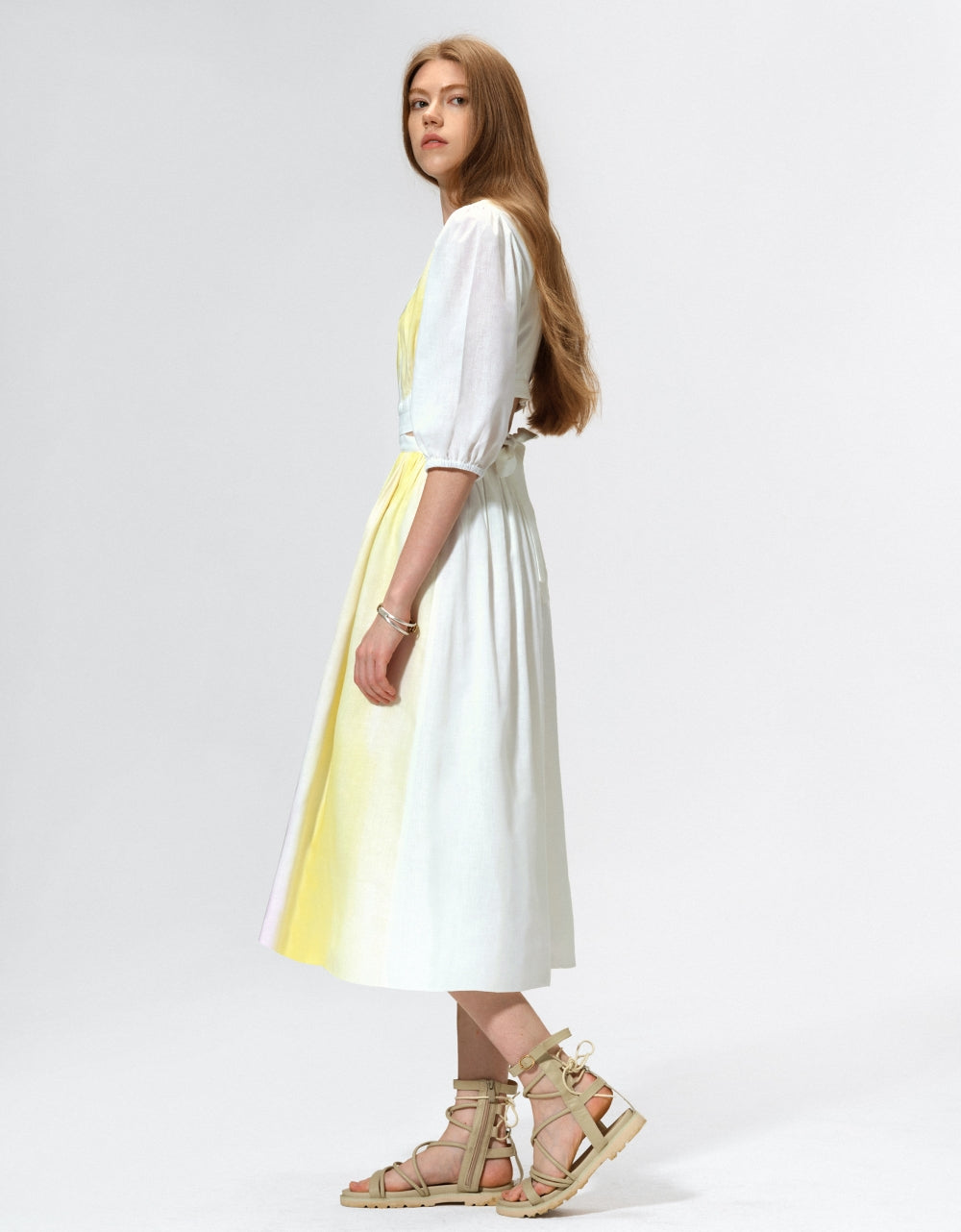 cut out tie dye dress Dion Lee Shibori Cut Out Tie Dye Gather Dress (For Hire) EKOLUV